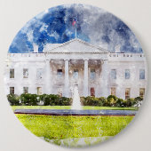 Das Weiße Haus in Washington DC Aquarell Button (Vorderseite)