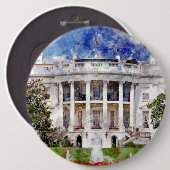 Das Weiße Haus in Washington DC in Watercolor Button (Vorne & Hinten)