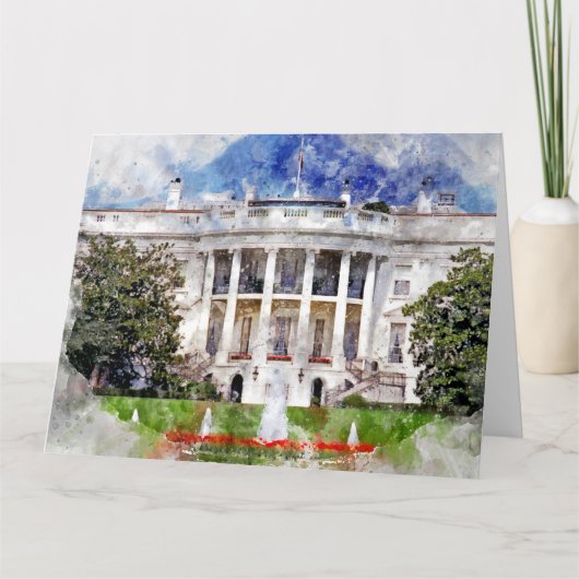 Das Weiße Haus in Washington DC in Watercolor Dankeskarte (Vorderseite)