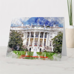 Das Weiße Haus in Washington DC in Watercolor Dankeskarte