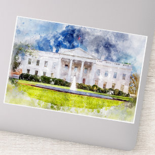 Das Weiße Haus in Washington DC Wasserfarbe Aufkleber