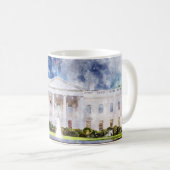 Das Weiße Haus in Washington DC Wasserfarbe Kaffeetasse (VorderseiteRechts)