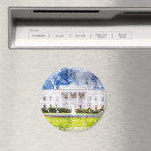 Das Weiße Haus in Washington DC Wasserfarbe Magnet (In Situ (Geschirrspüler))