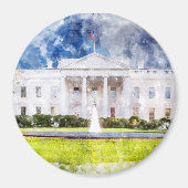 Das Weiße Haus in Washington DC Wasserfarbe Magnet (Vorne)