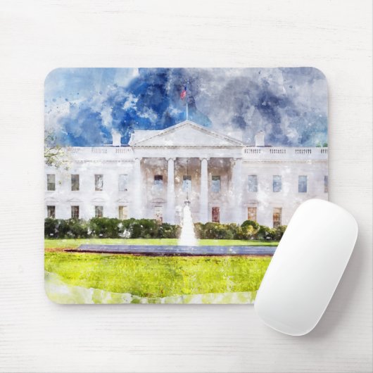 Das Weiße Haus in Washington DC Wasserfarbe Mousepad (Mit Mouse)