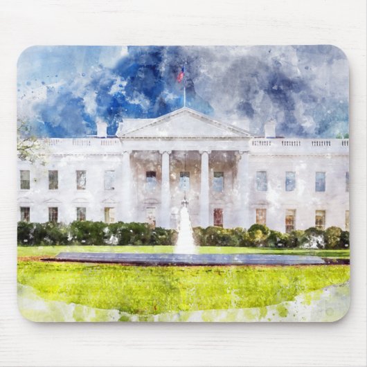 Das Weiße Haus in Washington DC Wasserfarbe Mousepad (Vorne)