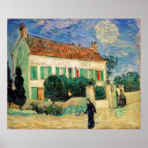 Das Weiße Haus nachts, Vincent van Gogh Poster