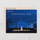 Das Weiße Haus Washington D.C. Postkarte (Vorne/Hinten)