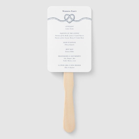 Das Weiße Hochzeitsprogramm für das KNOCHENKNOCHEN Fächer (Rückseite)