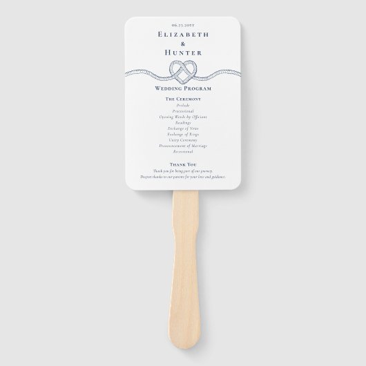 Das Weiße Hochzeitsprogramm für das KNOCHENKNOCHEN Fächer (Vorderseite)