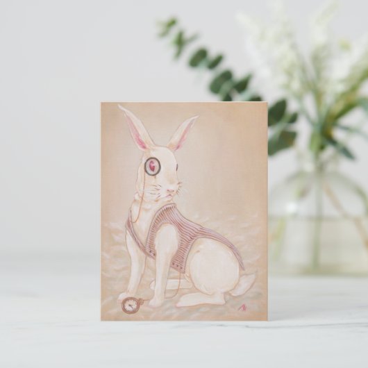 Das weiße Kaninchen - Alice im Wunderland-Postkart Postkarte (Stehend Vorderseite)