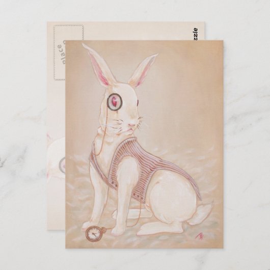 Das weiße Kaninchen - Alice im Wunderland-Postkart Postkarte (Vorne/Hinten)