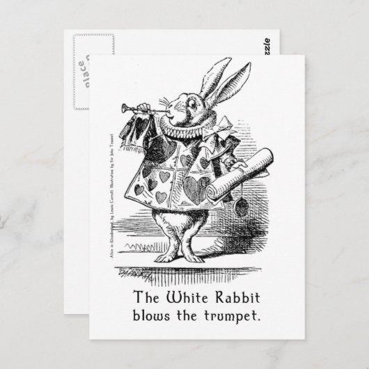 Das weiße Kaninchen bläst den Trumpf Postkarte (Vorne/Hinten)
