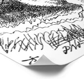 Das weiße Kaninchen mit Uhren Poster (Ecke)