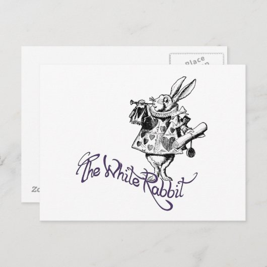 Das weiße Kaninchen Postkarte (Vorne/Hinten)