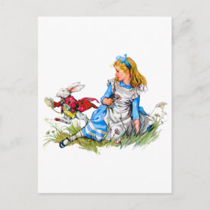 Das Weiße Kaninchen Rennen von Alice - er kommt zu Postkarte