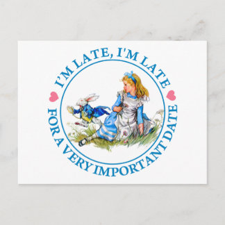 Das weiße Kaninchen rost durch Alice im Wunderland Postkarte