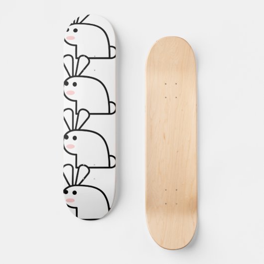 Das weiße Kaninchen Skateboard (Vorderseite)