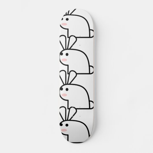 Das weiße Kaninchen Skateboard (Vorderseite)