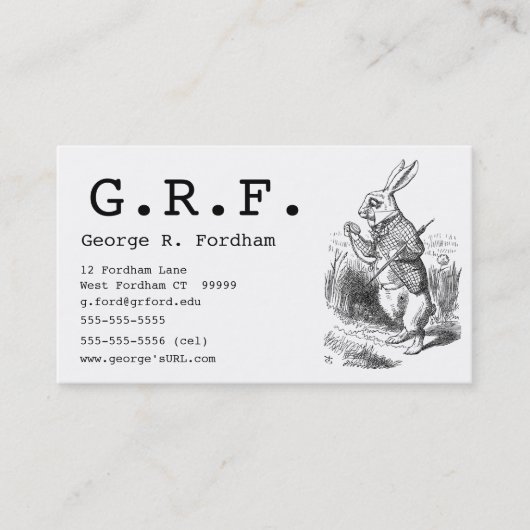 Das weiße Kaninchen Visitenkarte (Vorderseite)