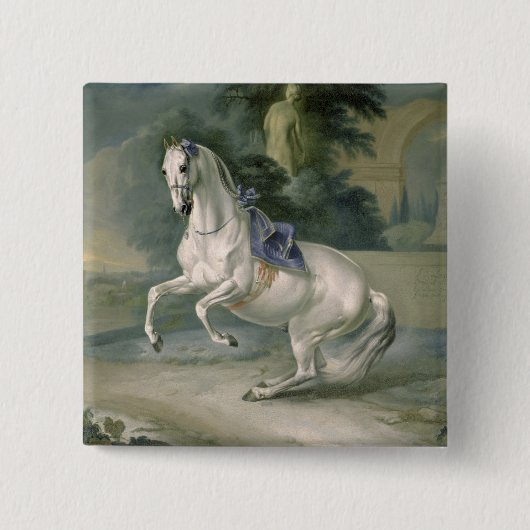 Das weiße "Leal" levade en des Stallion, 1721 Button (Vorderseite)