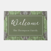 Das weiße Lotus-majestätische Elefantenmuster Fußmatte (Vorderseite)