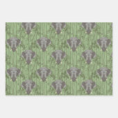 Das weiße Lotus-majestätische Elefantenmuster Geschenkpapier Set (Vorderseite 3)