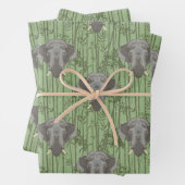 Das weiße Lotus-majestätische Elefantenmuster Geschenkpapier Set (Beispiel)