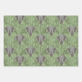 Das weiße Lotus-majestätische Elefantenmuster Geschenkpapier Set (Vorderseite)