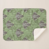 Das weiße Lotus-majestätische Elefantenmuster Sherpadecke (Vorderseite (Horizontal))