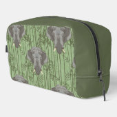 Das weiße Lotus-majestätische Elefantenmuster Waschbeutel (Rechte Ecke)