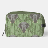 Das weiße Lotus-majestätische Elefantenmuster Waschbeutel (Rückseite)