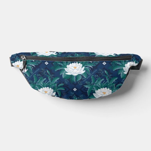 Das weiße Lotus Midnight Lotus-Muster Bauchtasche (Ablage )