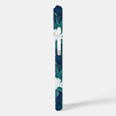 Das weiße Lotus Midnight Lotus-Muster Case-Mate iPhone Hülle (Rückseite / Links)