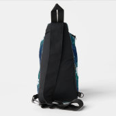 Das weiße Lotus Midnight Lotus-Muster Crossbody Bag (Rückseite)
