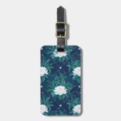 Das weiße Lotus Midnight Lotus-Muster Gepäckanhänger (Vorderseite vertikal)