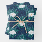 Das weiße Lotus Midnight Lotus-Muster Geschenkpapier Set (Beispiel)