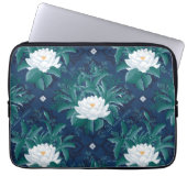 Das weiße Lotus Midnight Lotus-Muster Laptopschutzhülle (Vorderseite)