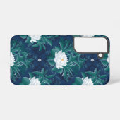 Das weiße Lotus Midnight Lotus-Muster Samsung Galaxy Hülle (Rückseite (Horizontal))