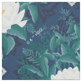 Das weiße Lotus Midnight Lotus-Muster Stoff (Nahaufnahme)
