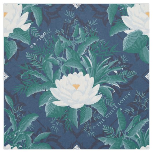 Das weiße Lotus Midnight Lotus-Muster Stoff (Muster)