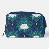 Das weiße Lotus Midnight Lotus-Muster Waschbeutel (Rückseite)