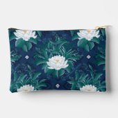 Das weiße Lotus Midnight Lotus-Muster Zubehörtasche (Rückseite)