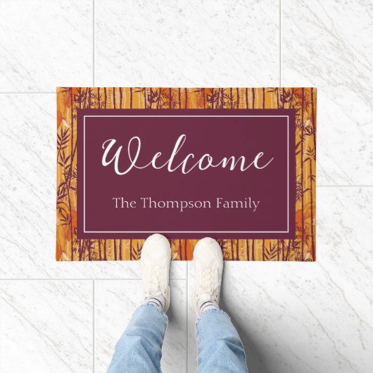 Das weiße Lotus Sunset Safari-Muster Fußmatte (Indoor)