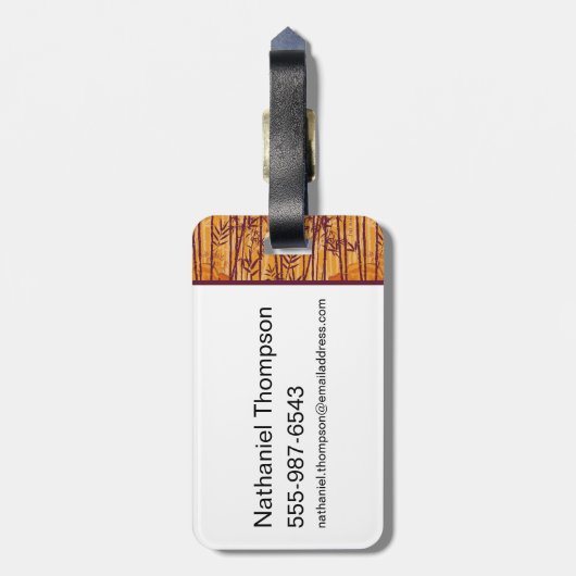 Das weiße Lotus Sunset Safari-Muster Gepäckanhänger (Rückseite vertikal)