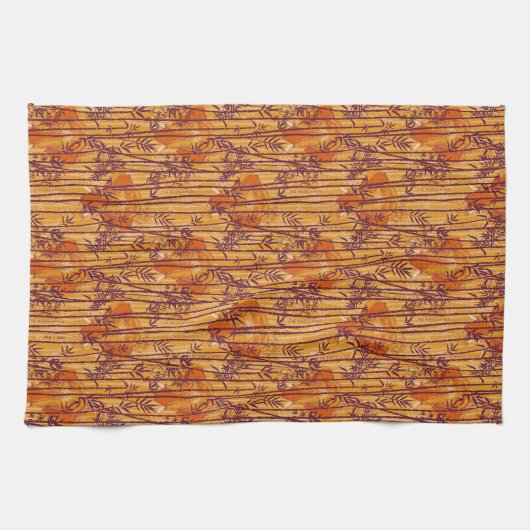Das weiße Lotus Sunset Safari-Muster Geschirrtuch (Horizontal)