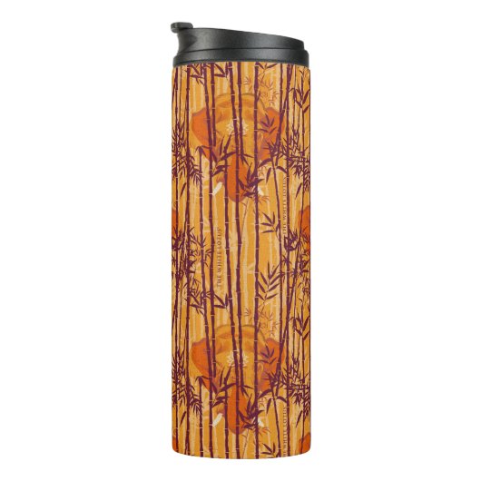 Das weiße Lotus Sunset Safari-Muster Thermosbecher (Nach rechts gedreht)