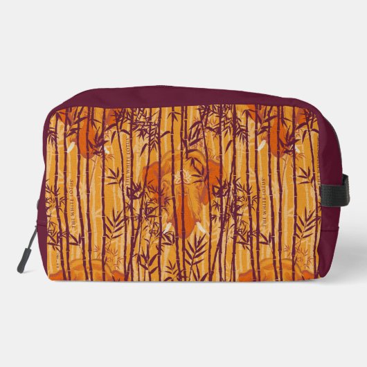 Das weiße Lotus Sunset Safari-Muster Waschbeutel (Rückseite)