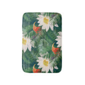 Das weiße Lotus tropische Vögel & Lotus Muster Badematte (Vorderseite Vertikal)