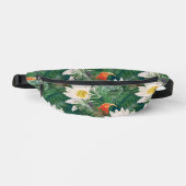 Das weiße Lotus tropische Vögel & Lotus Muster Bauchtasche (Vorderseite)